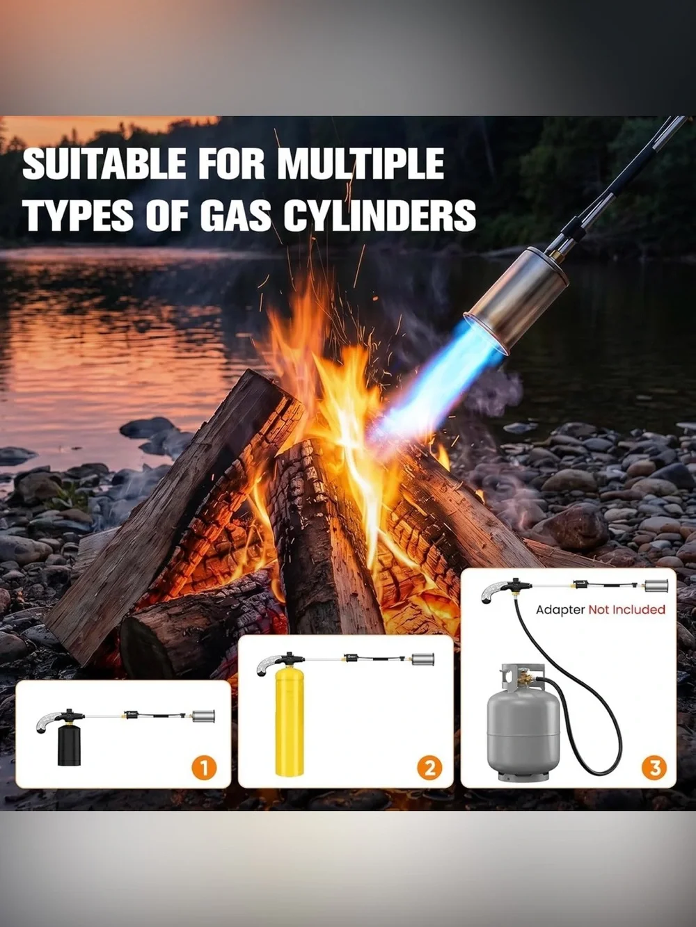 Propane Torch Weed Burner, CSA Certified Adjustable Flame Weed Detachable Handle